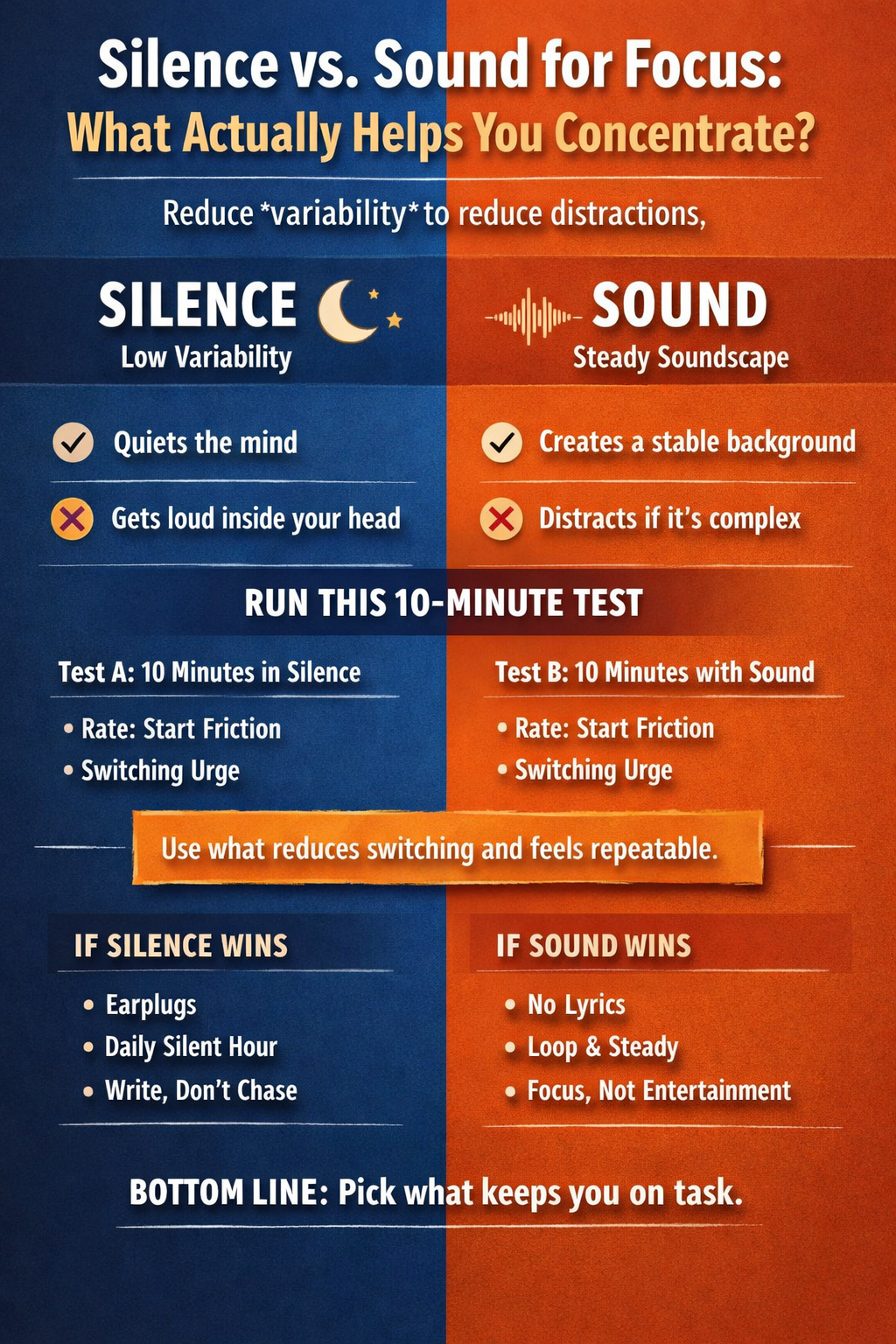 Silence vs. Sound for Focus: What Actually Helps You Concentrate?
