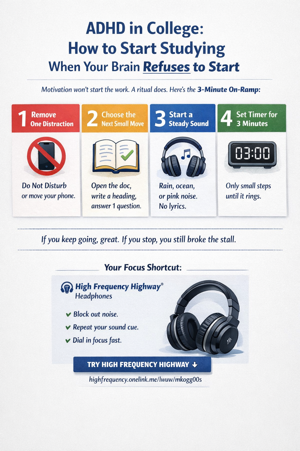 ADHD in College: How to Start Studying When Your Brain Refuses to Start