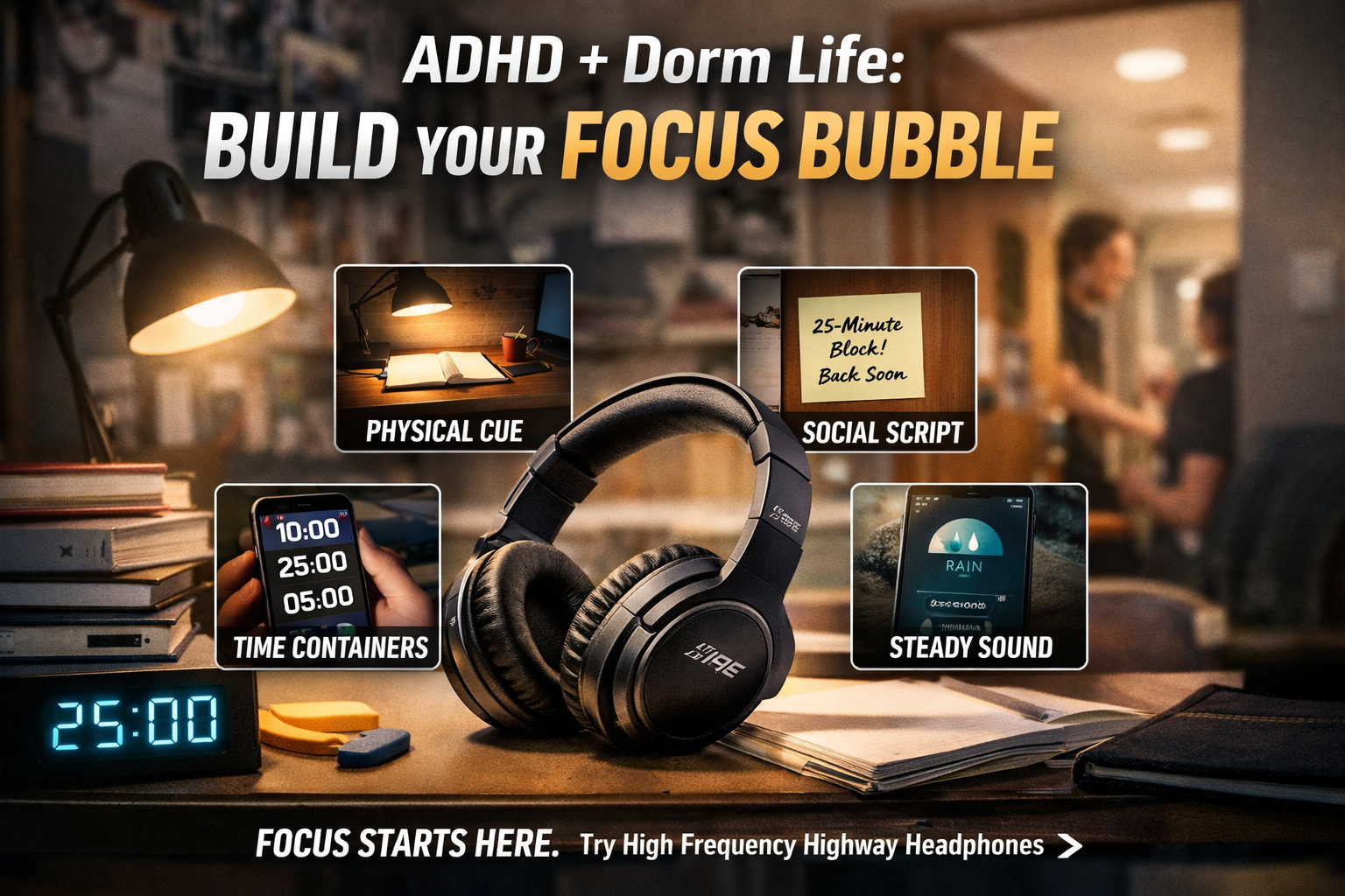 ADHD + Dorm Life: How to Build a Focus Bubble When Your Room Is Chaos