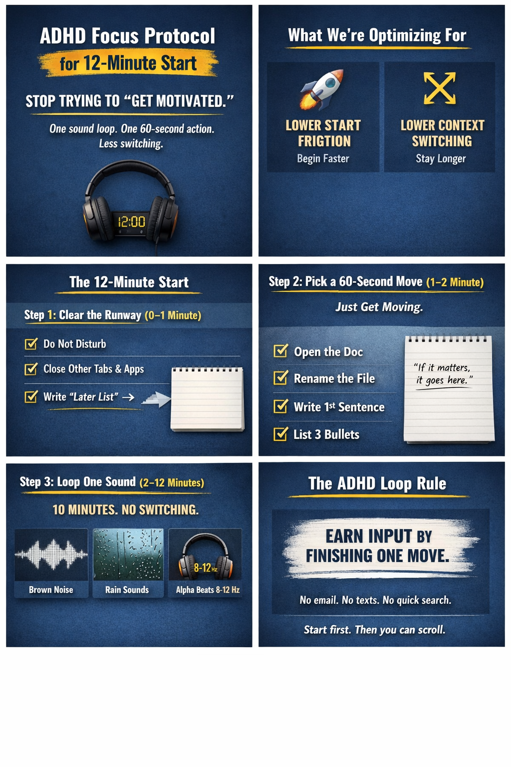 An ADHD-Friendly Focus Protocol Using Sound (No Motivation Required)