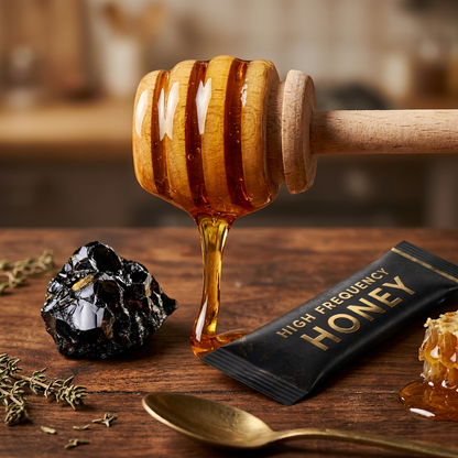 High Frequency Honey — Sacred Himalayan Shilajit Infused Mineral Honey Caramel Flavor Natural Honey Snack