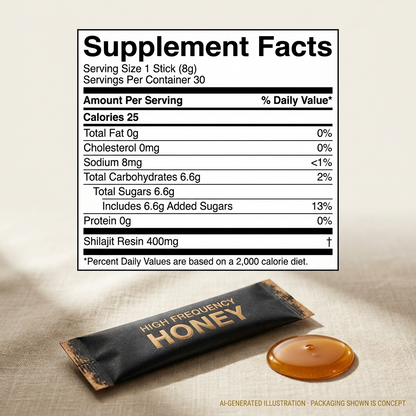 High Frequency Honey — Sacred Himalayan Shilajit Infused Mineral Honey Caramel Flavor Natural Honey Snack